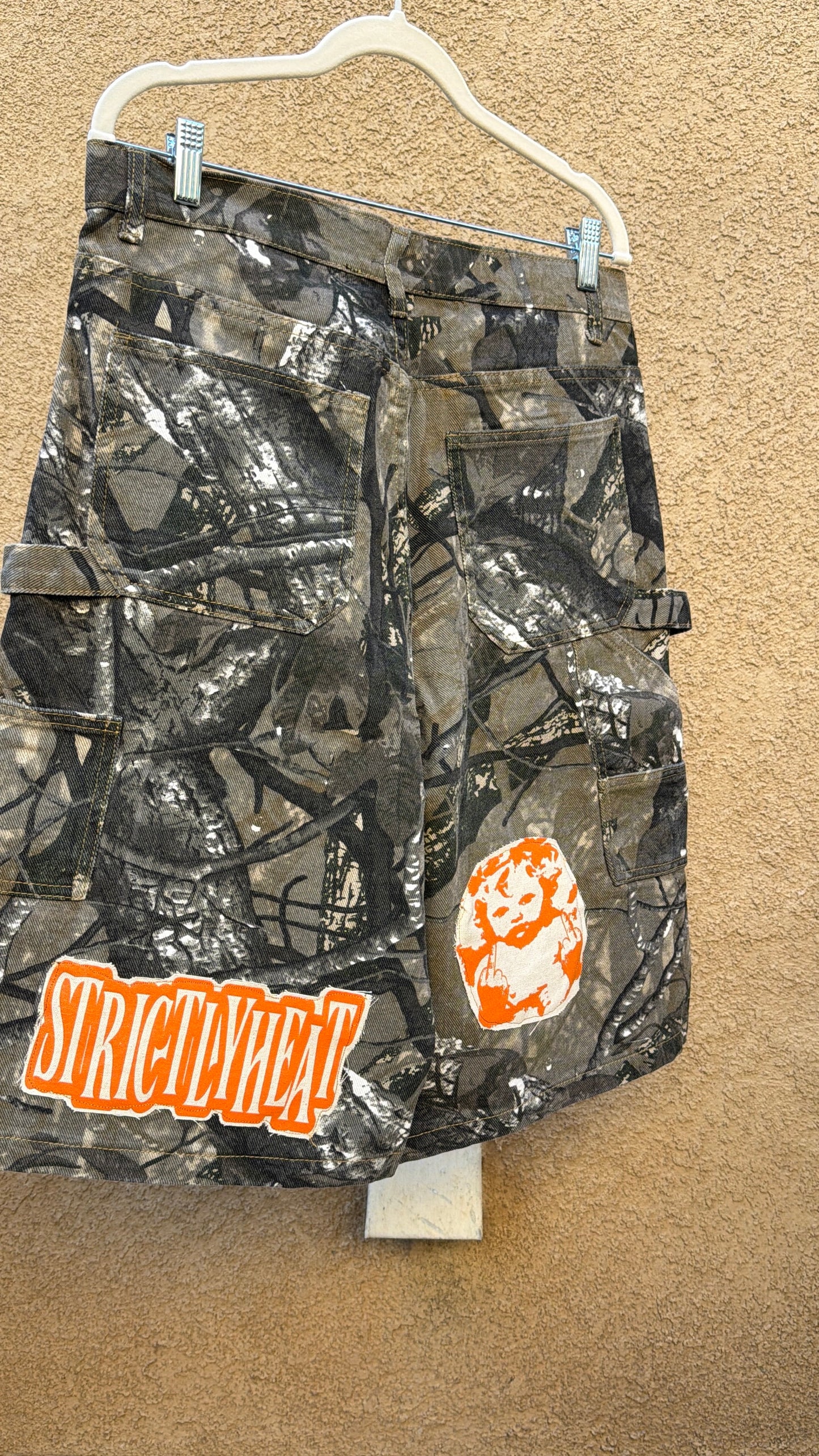 Camo “YODNM” Denim Shorts