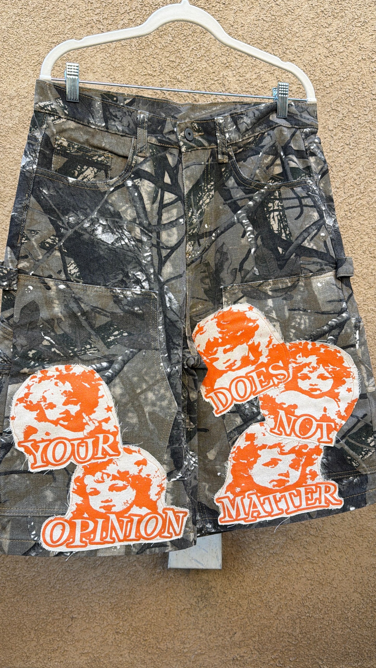 Camo “YODNM” Denim Shorts